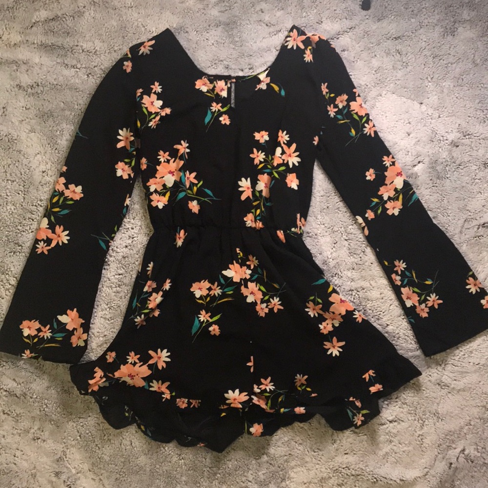 Pins and Needles Open Slit Back Romper!